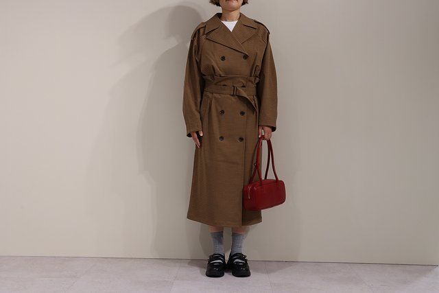 GUのショートトレンチチェックコート by rokh3