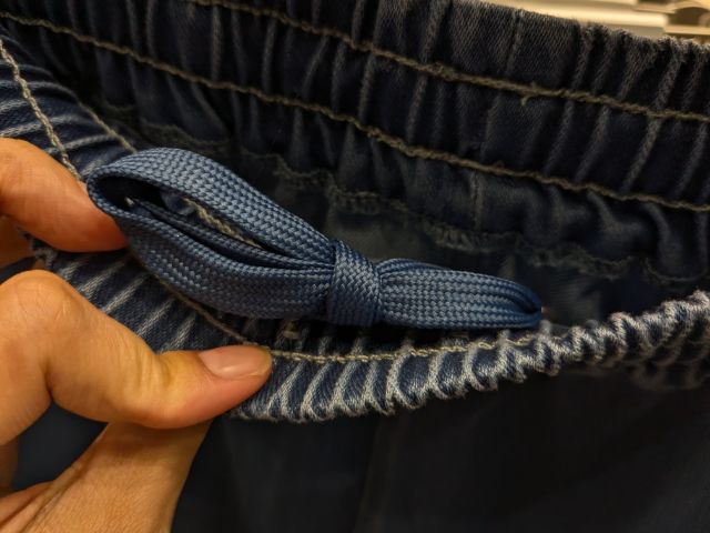 デニムカーゴコクーンスカートのウエスト部分