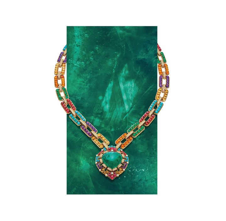 《コンバーチブル・ソートワール＝ブレスレット》ゴールド、アメシスト、ターコイズ、シトリン、ルビー、エメラルド、ダイヤモンド 1969年頃 ブルガリ・ヘリテージ・コレクション