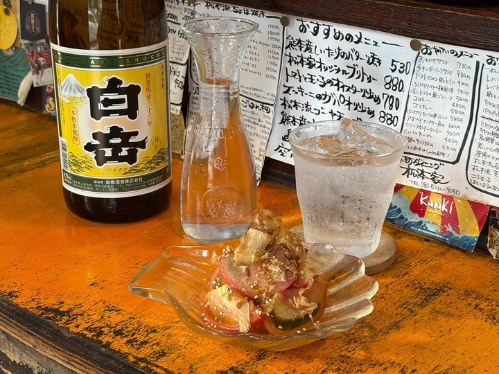 ぶつ切りトマトの梅風味