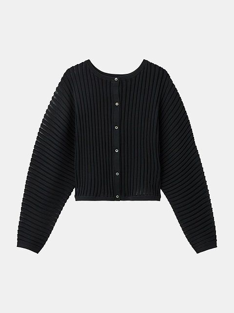 PLSTのホールガーメント（R）シアーコンビカーディガン