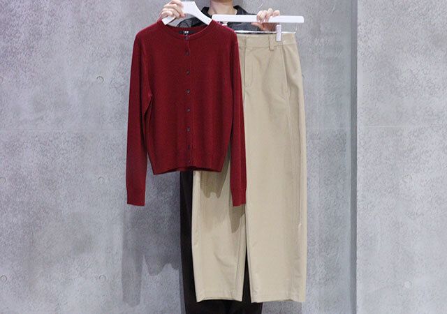 ユニクロのメリノクルーネックカーディガン3