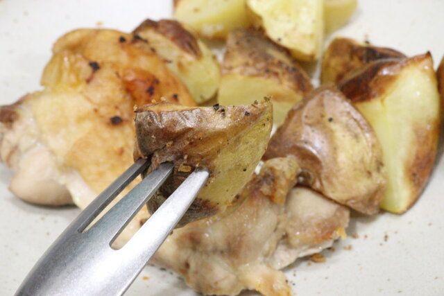 ダイソー エアフライヤー用紙（角型、20cm×20cm、15枚） 使用例 エアフライヤー 仕上がり