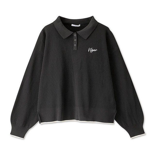 しまむら田中里奈コラボの襟付きニットプルオーバー