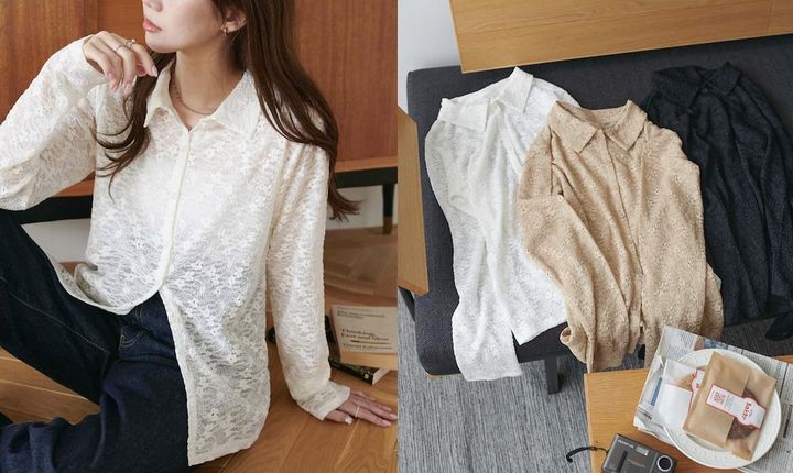 画像: レースシャツ（オフホワイト / ブラック）¥5,500（ともにディスコート） 出典：ディスコート