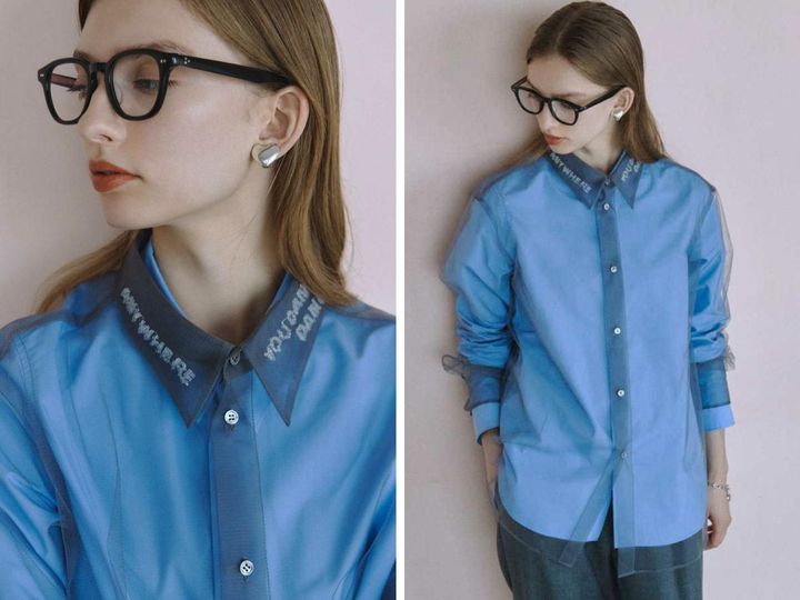 画像: 「刺繍チュールカバーシャツ」￥56,100【チカ キサダ】 出典：パリゴ