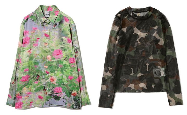 画像: 左「ALL OVER PRINT SHIRT」￥41,800、右「CAMO MESH LONGSLEEVE T-SHIRT」￥26,400ともに【P.A.M.】 出典：レイ ビームス
