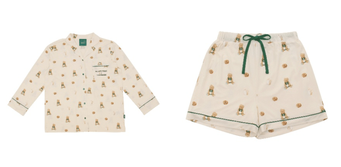 GELATO PIQUE + STARBUCKS gelato pique ベア柄カットソーシャツ アイボリー gelato pique ベア柄カットソーショートパンツ アイボリー