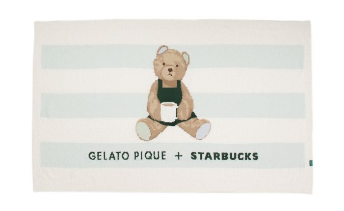 GELATO PIQUE + STARBUCKS gelato pique パウダーベアジャガードボーダーブランケット