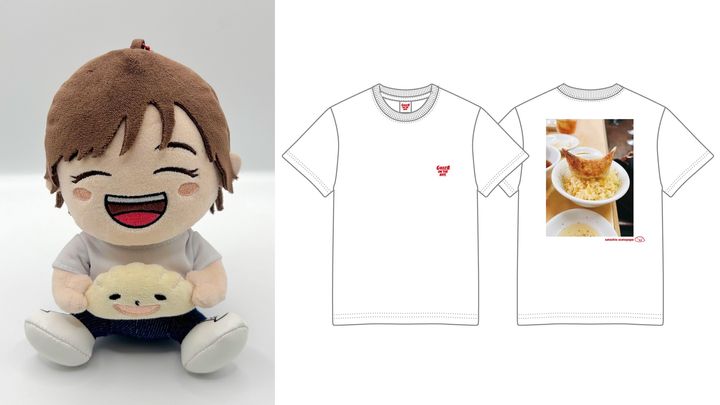 さとしおとぎょうざくん ぬい、さとしおあちぇとぺぺ -餃子オンザTシャツ-