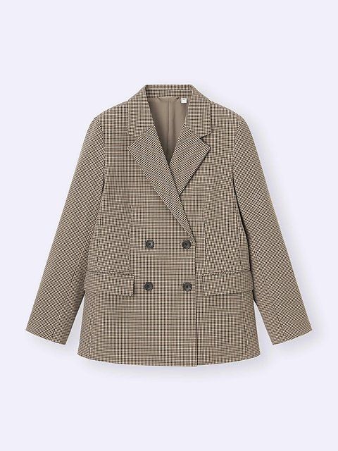 GUのダブルブレストチェックジャケット