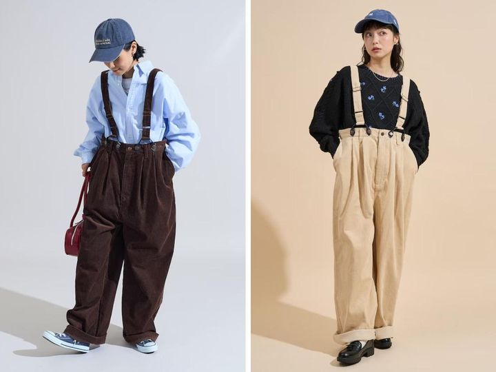 画像: 「コード サスペンダー付き ビッグ2タックパンツ」各￥9,999【レッドキャップ】 出典：フリークス ストア