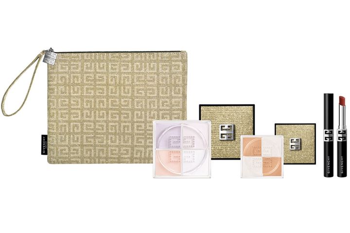 ホリデー メイクアップ キット ￥21,560（10月10日より限定発売） ※セット内容／プリズム・リーブル 15、プリズム・リーブル・ハイライター 17、ルージュ・ジバンシイ・ベルベット・マット R13、ジバンシイ スパークリング ポーチ