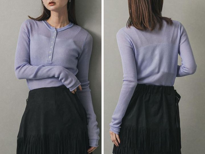 画像: 「シアーヘンリーネックセーター」￥4,400 出典：センスオブプレイス バイ アーバンリサーチ