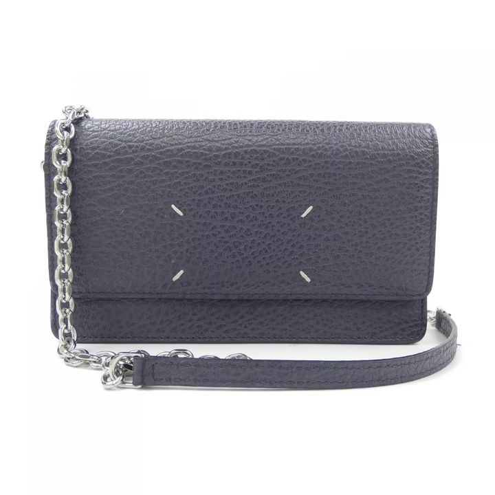 メゾン マルジェラのグレインレザー チェーン ロングウォレット