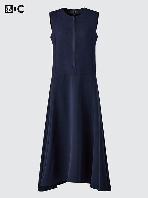 ユニクロのハーフジップワンピースノースリーブ