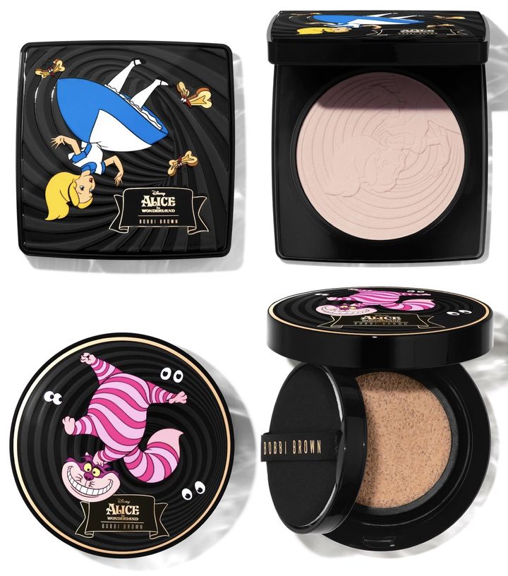 〈上〉シアー フィニッシュ プレストパウダー ￥7,700 〈下〉ウェイトレス スキン クッション ファンデーション SPF40（PA+++） 全2色 各￥8,690（すべて11月14日より限定発売） ©︎Disney