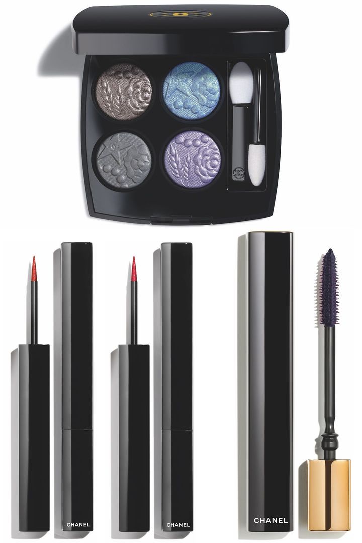 〈上〉レ キャトル オンブル 397 ￥9,900 〈下左から〉ル ライナー ドゥ シャネル 542、544 各￥6,380 ヌワール アリュール 77 ￥7,370（すべて10月17日よりシャネル オンライン ブティック・直営店先行、10月31日より全国限定発売） Photos_ ©︎CHANEL