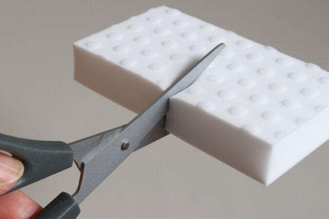 高密度メラミンスポンジ（カットタイプ、3個） カット