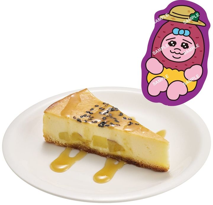 お芋のチーズケーキ蜜芋風ソースがけ コラボ限定お芋ピック付き