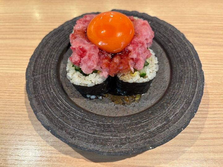 杉玉 黄金とろたく“絶品”薬味巻き