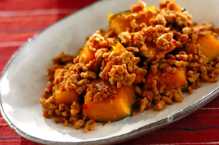 カボチャの豆板醤炒め