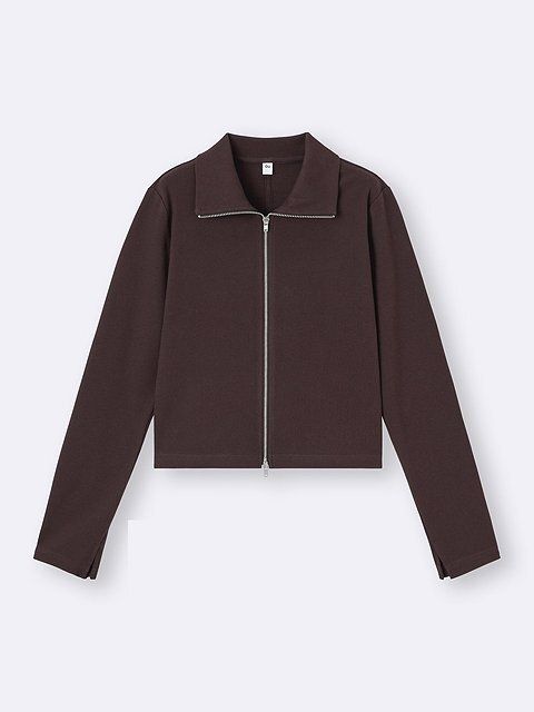 GUのリブダブルジップカーディガン