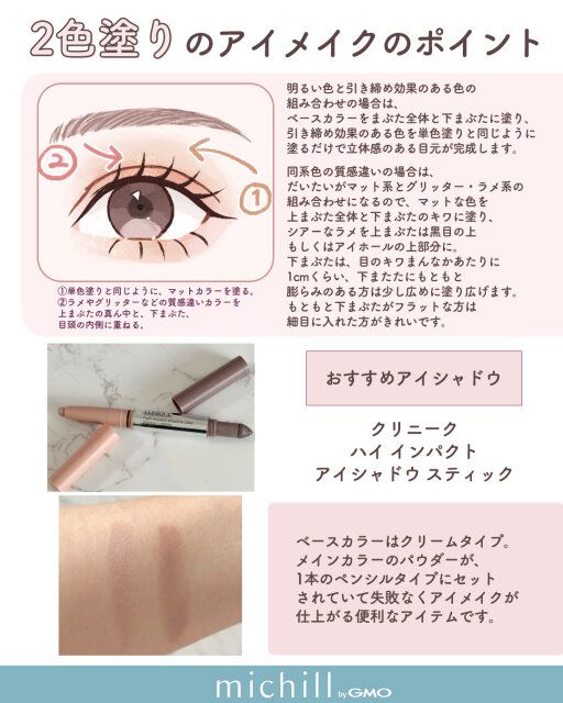 2色塗りのアイメイクのポイント