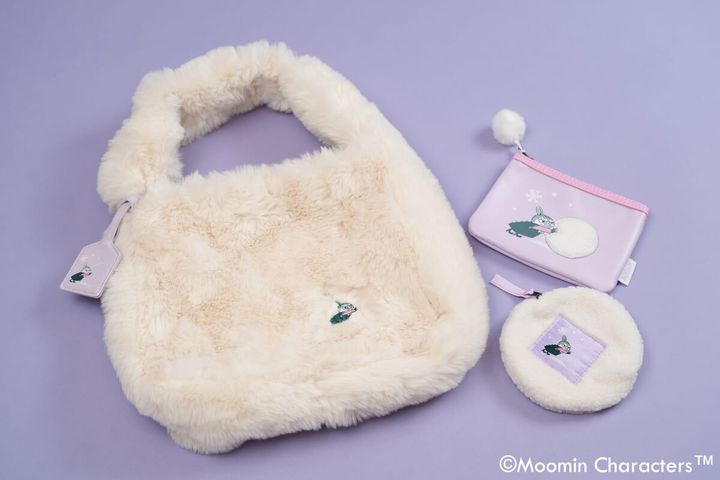 ファーバッグ、チャーム、ラウンドボアポーチ、フラットポーチ