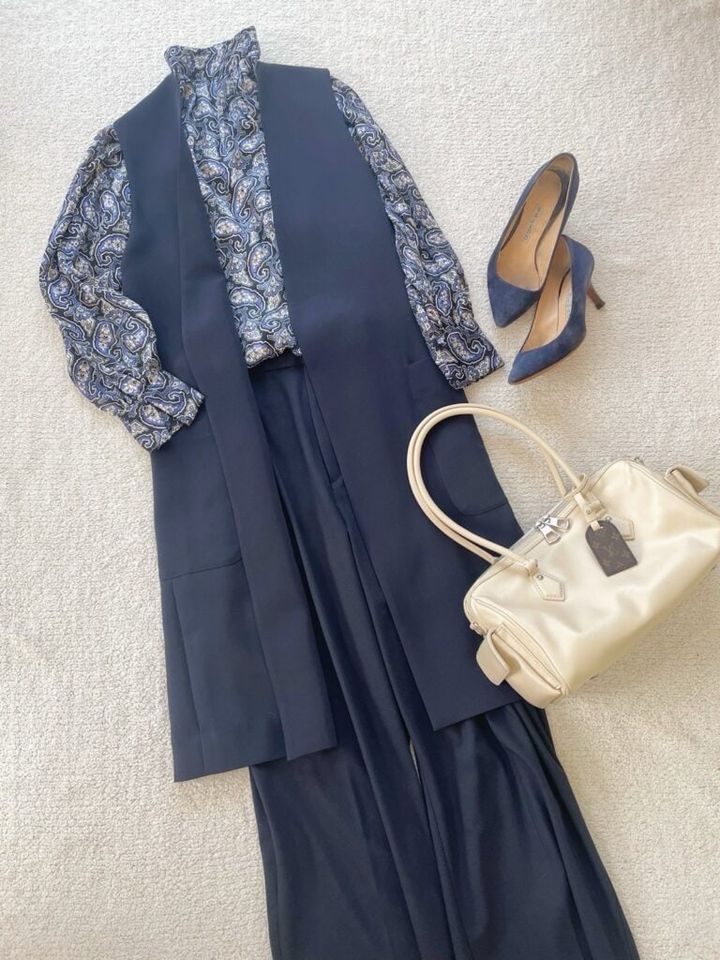 秋柄ブラウスコーデ2