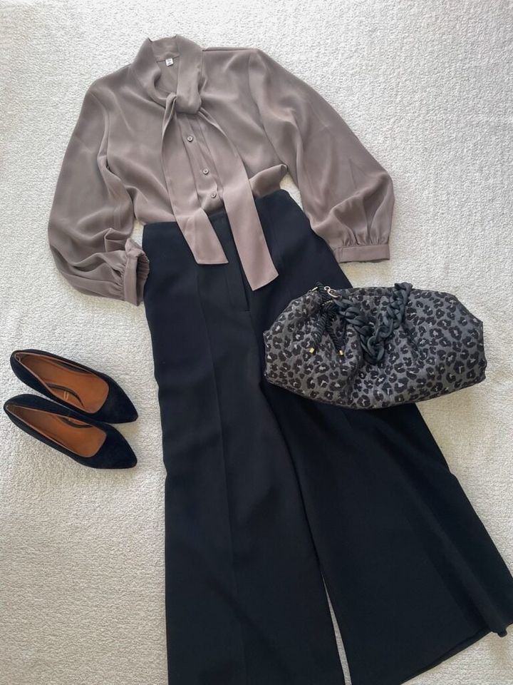 ボウタイブラウスコーデ2