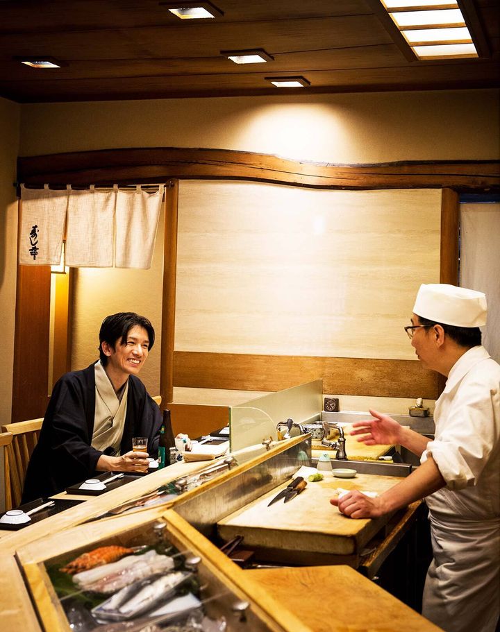 銀座「銀座もとじ」の泉二啓太氏、銀座『ぎんざ 寿し幸』の岡田 茂氏