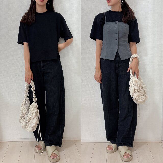 オールブラックコーデも上品に