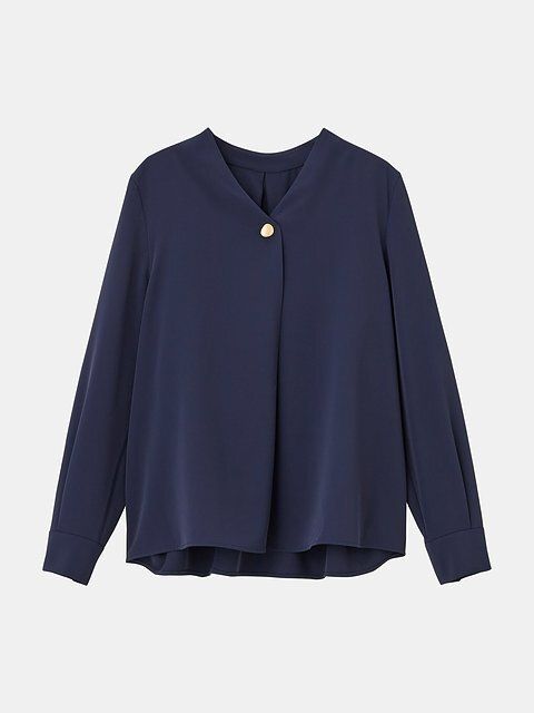 PLSTのUVカットVネックオーバルパーツブラウス