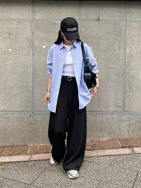 ストライプシャツコーデ3