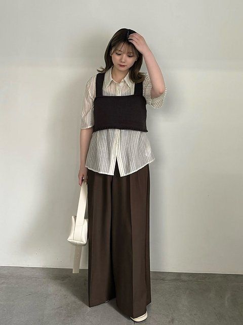 ストライプシャツコーデ2