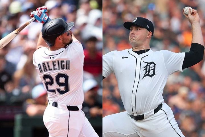 マリナーズのカル・ローリー（左）とタリク・スクーバル（C）Getty Images