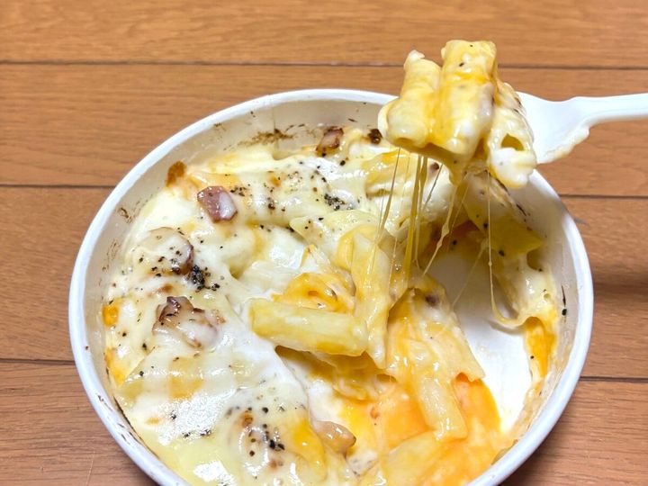 月見カルボナーラ風グラタン