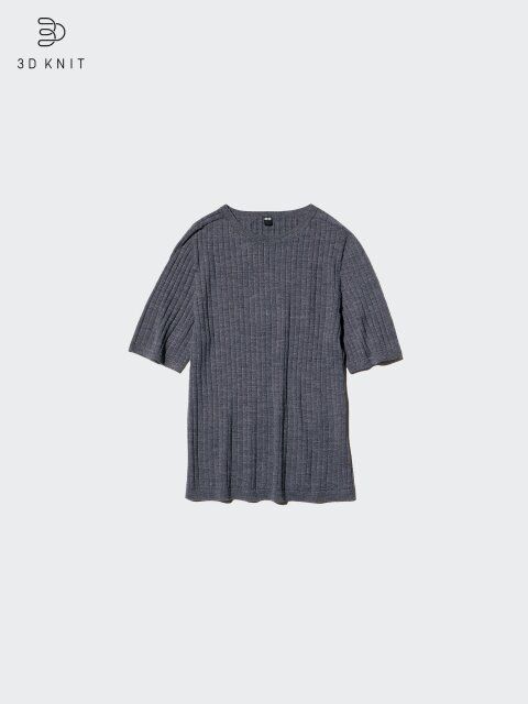 2025ユニクロ値下げ3Dメリノリブクルーネックセーター