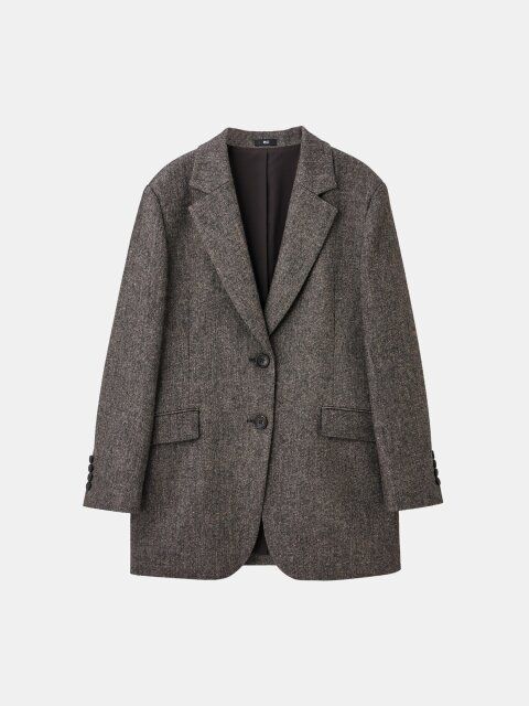 2025秋冬plstウールブレンドオーバーサイズテーラードジャケット