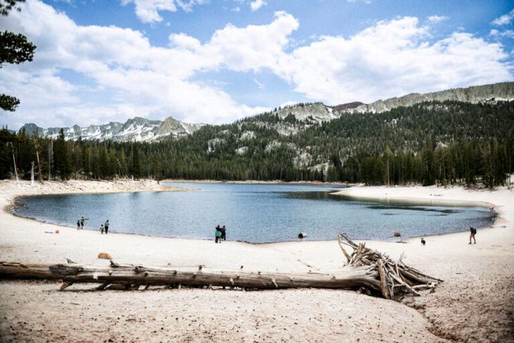 ホースシュー湖。湖周辺の土壌は高濃度の二酸化炭素が含まれており、それが浸透して周りの樹木を枯らす不思議な光景が見られる。