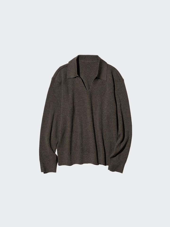 ユニクロ ウォッシャブルニットリブポロセーター 2990円（税込）