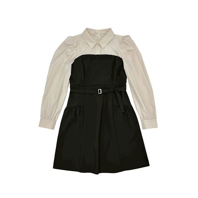 しまむらあざと女子シャツレイヤード風ワンピース