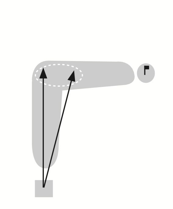 男子プロが”ドッグレッグホール”の攻略法を解説！「よく見てほしいのが…」