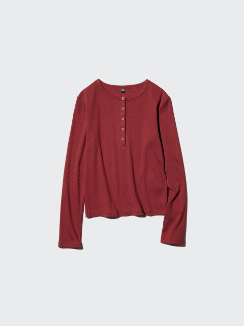 リブヘンリーネックT／長袖