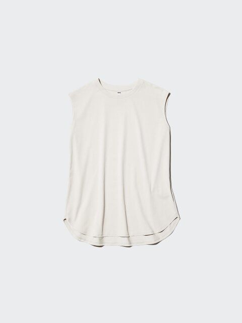 ユニクロ エアリズムコットンT／ノースリーブ BEIGE