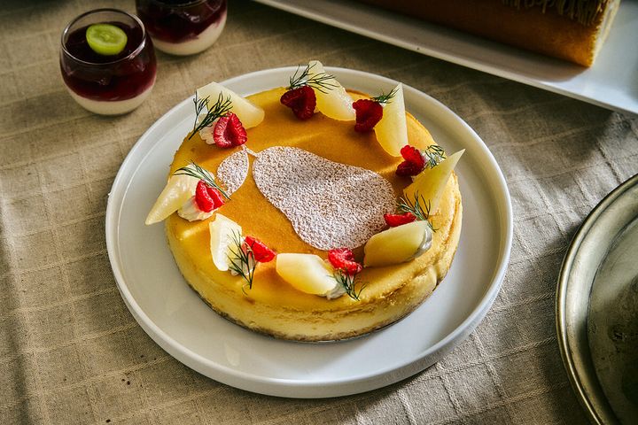 洋梨のニューヨークチーズケーキ