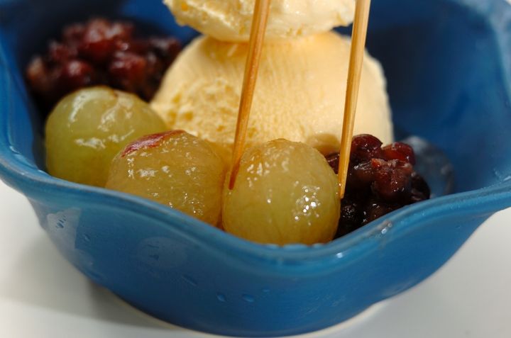 ブドウの和風パフェの作り方1