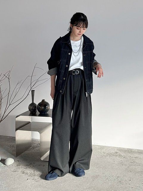 デニムジャケットコーデ1