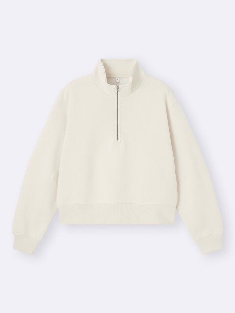 2025gu秋セットアップヘビーウェイトスウェットハーフジッププルオーバー